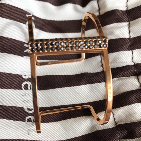 Henri Bendel Luxe Pave Deco Bar Harness Cuff in Rose Gold and Black - Picture 5 of 5